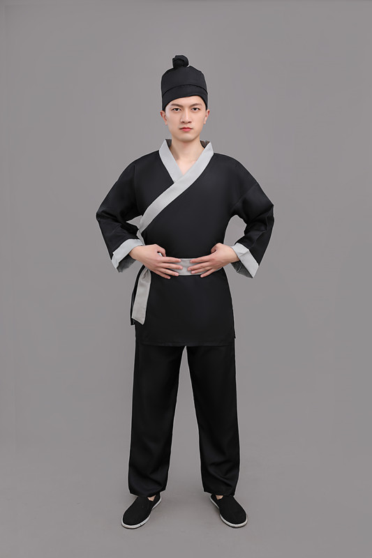 古代店小二服装成人古装汉服话剧家丁佣人茶楼酒店跑堂工作演出服 a款