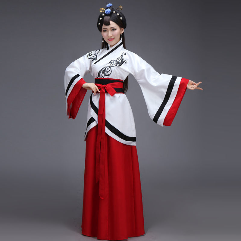 hotkeke新款男女毕业典礼拜师礼服祭祀古装改良直裾成人礼服汉服国学