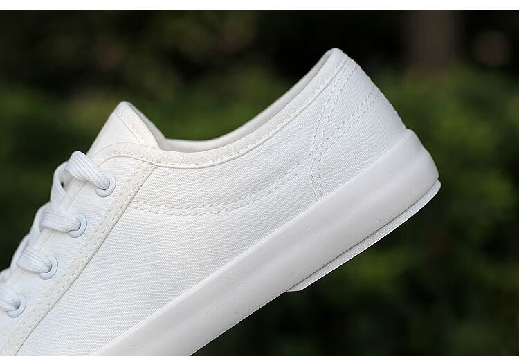 卡帝乐鳄鱼轻奢透气百搭纯白色帆布鞋男女夏季文艺小白鞋平底情侣布