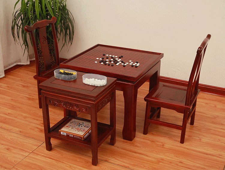 中国象棋桌子围棋桌子一桌四凳棋盘套装组合中式大号成人两用实木棋牌