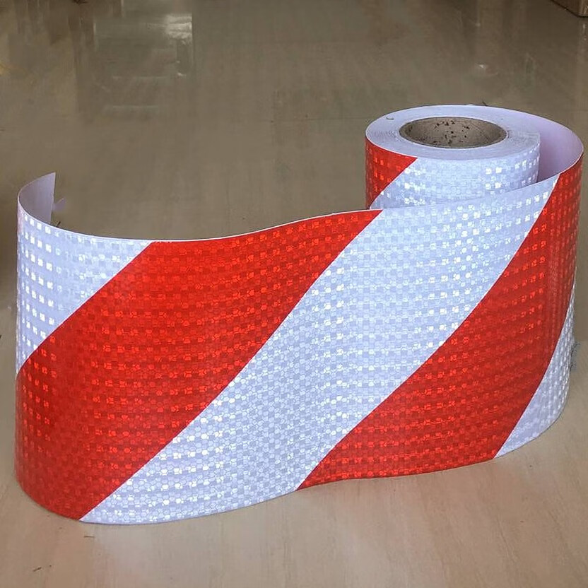 10cm红白黑黄斜纹反光贴纸货车反光条交通车库防撞警示反光膜20cm 15