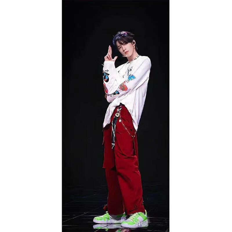 时代少年团刘耀文同款裤子男女情侣高街直筒阔腿工装裤休闲长裤 酒
