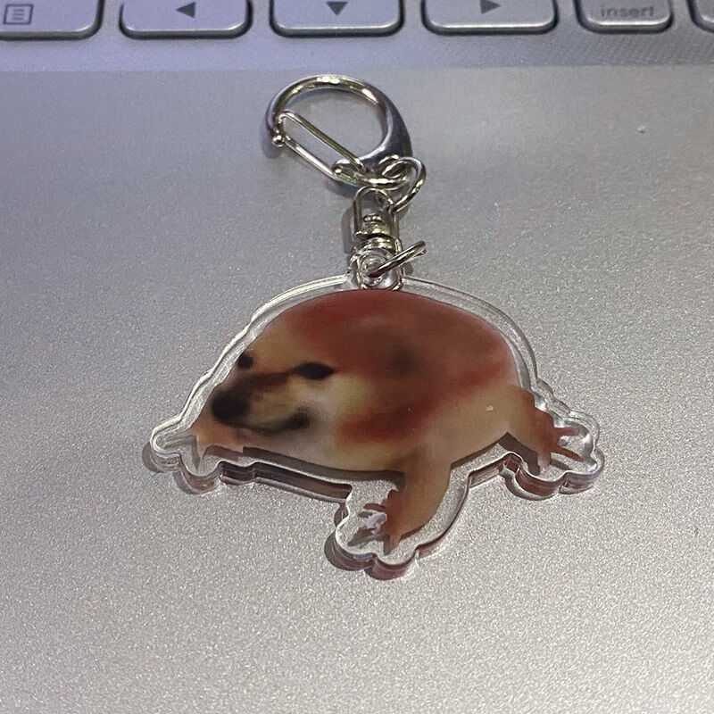 可爱cheems宠物钥匙扣恶搞搞笑45cm亚克力挂件生日小礼物d扣吊坠武士