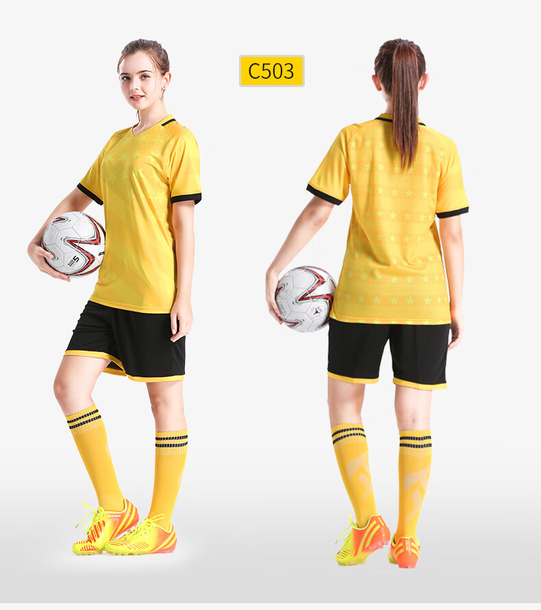 足球服女套装运动韩版学生女童足球衣服训练服潮宽松定制球衣女生s103