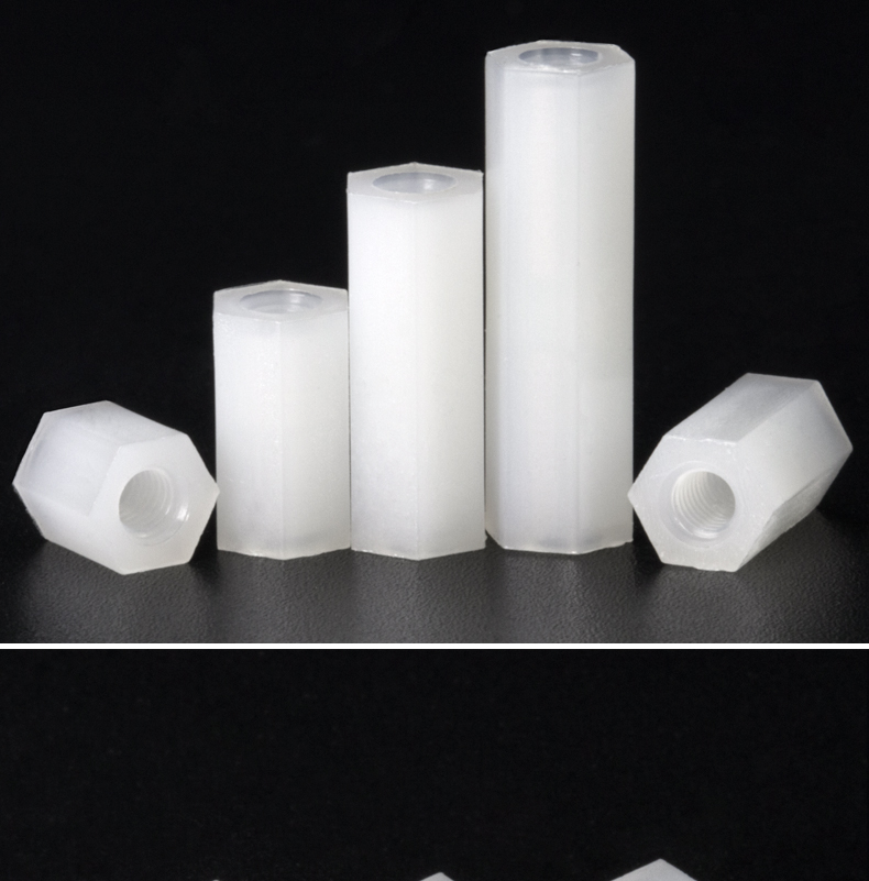 适用尼龙柱m4m5双通尼龙六角柱隔离柱塑料绝缘支撑柱pc板间隔螺柱m325