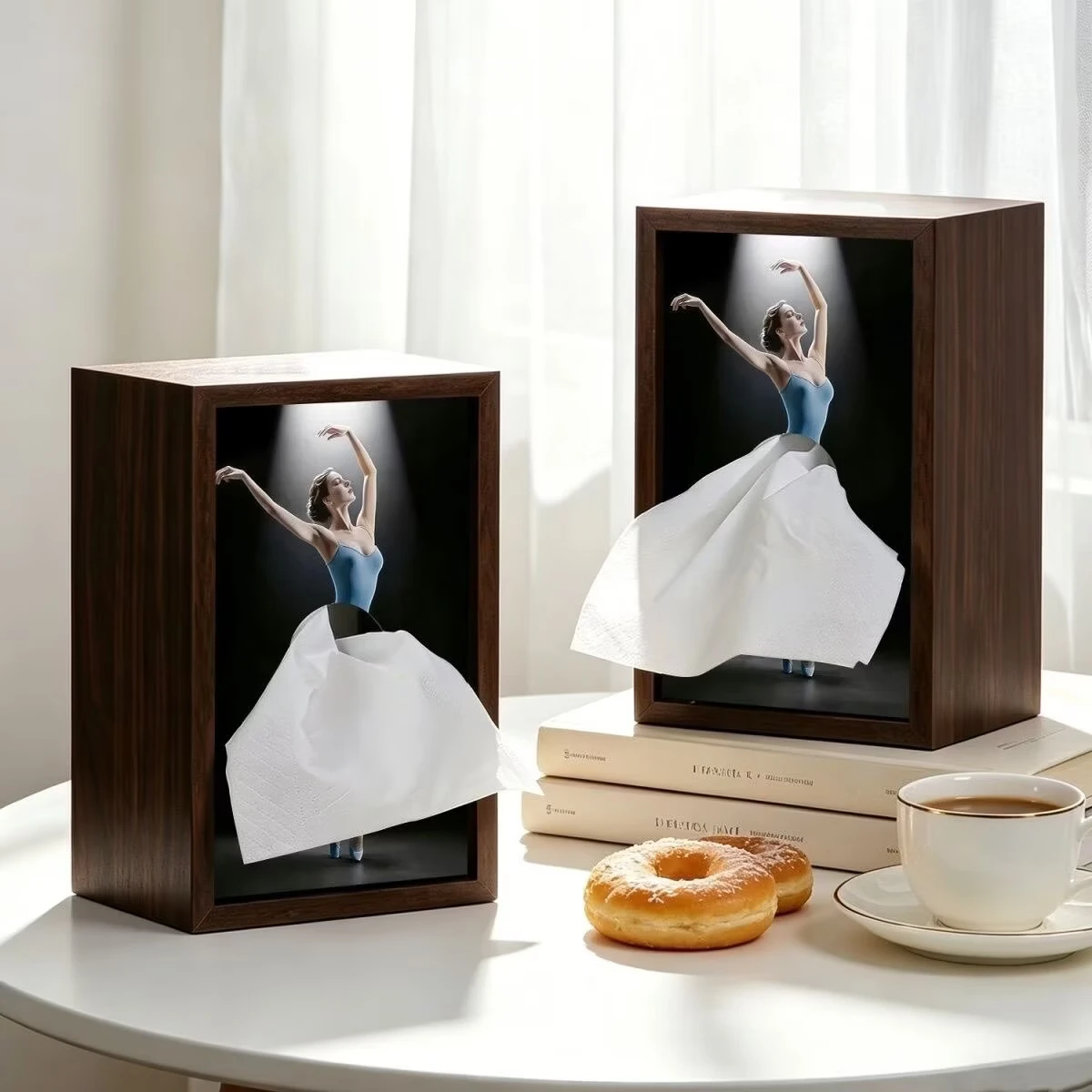 Ballet Dancer Wooden Tissue Box