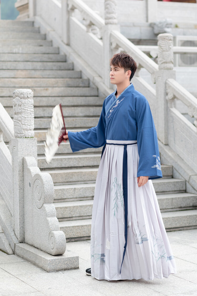 汉服成人男冬季绣花大氅氅衣广袖大袖衫古装外套情侣cp大码套装 仅