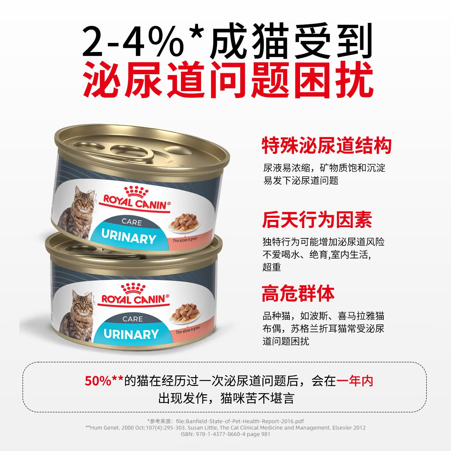 Royal Kitten Food, Kitten Mousse Milk Cake, Weaning Period Canned Imported Cat Snacks, Main Food Canned Wet Food [Urinary Tract Care Adult Cat Canned Food] 85g*6 cans thumbnail 3