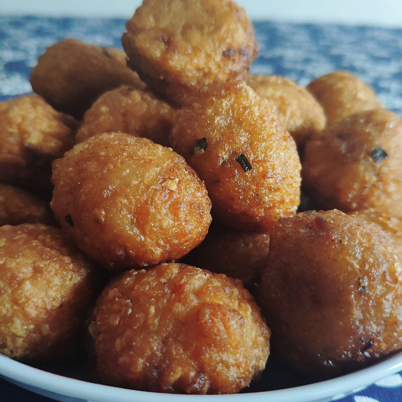 【顺丰】糯米山芋圆子500g农家纯手工大锅油炸藕圆子安徽特产 糯米圆