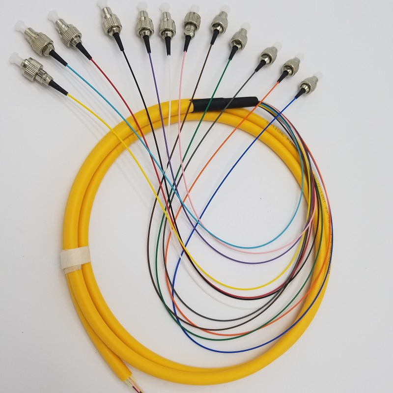 适用全新 烽火 通鼎 日海12芯fc束状尾纤 12色fcupc圆头带状尾纤 fc12