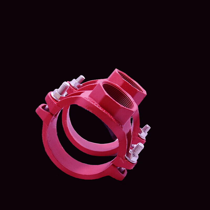 机械三通 沟槽丝接机三 消防水管消火栓用开孔三通小口径卡箍管件 dn