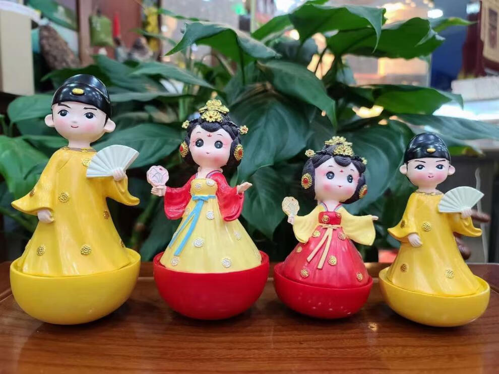 大唐小姐姐不倒翁西安大唐不夜城不倒翁小姐姐同款公仔可爱小摆件纪念