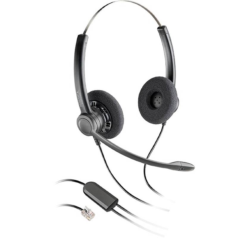 缤特力(plantronics)sp12 防噪音电话客服耳麦 话务中心座机耳机 黑色