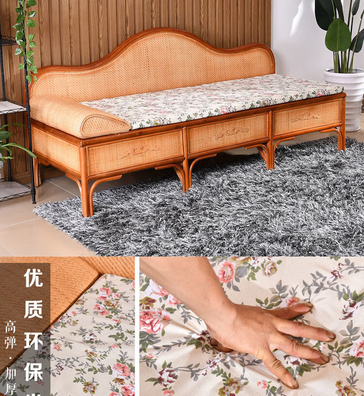 家天然真藤贵妃椅床藤椅休闲椅藤沙发躺椅睡床美人塌懒人简约编织藤