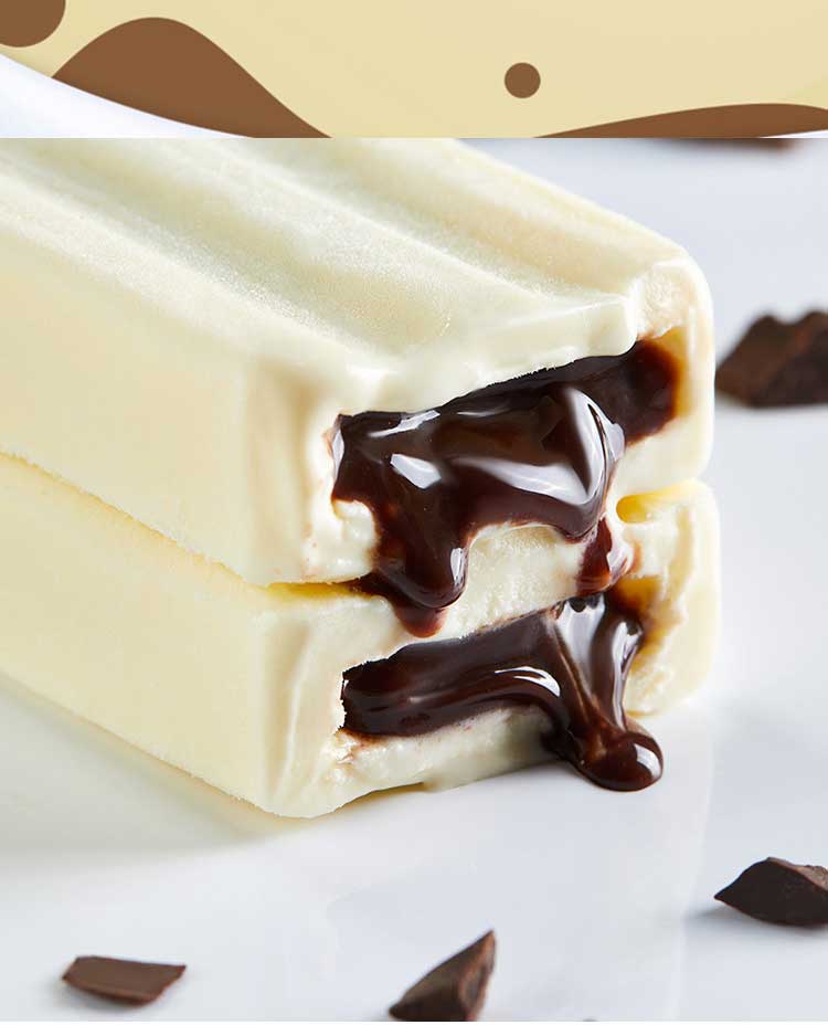 新品 伊利甄稀流心可可牛乳冰淇淋冷饮夹心雪糕整批75g支昌隆福记