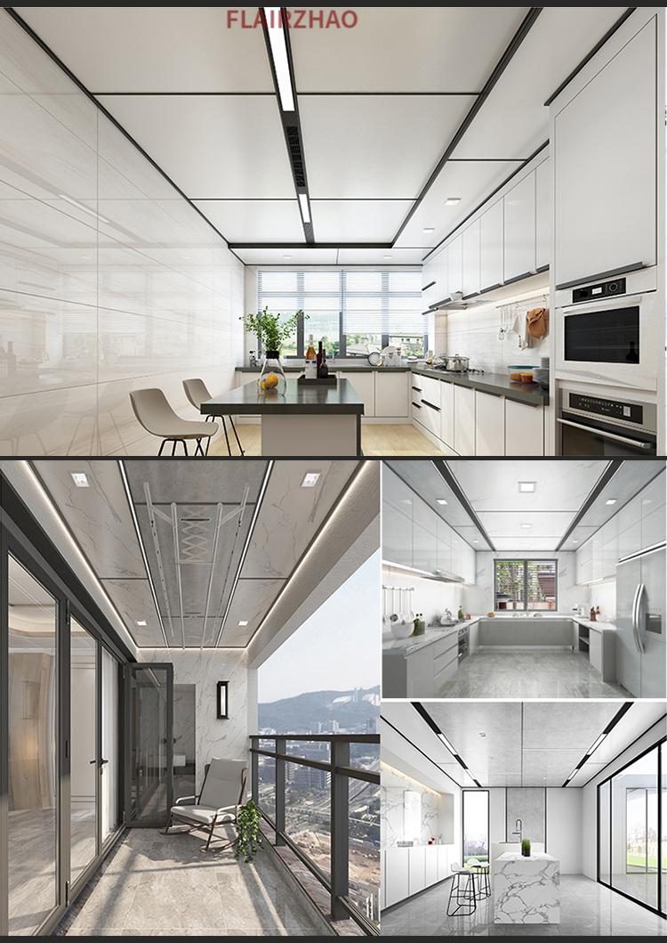 蜂窝板led吸顶灯 卫生间灯集成吊顶大板配件 铝合金延申板嵌入式黑白