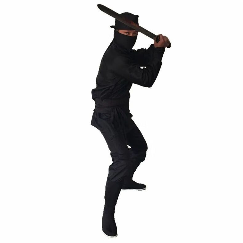 古装蒙面服 刺客服夜行衣忍者男女黑衣人武侠盗贼土匪勇士演出服 衣服