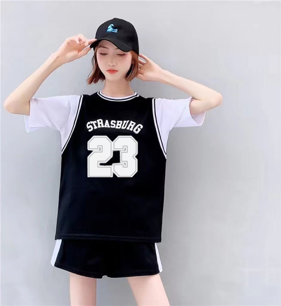 特价捡漏运动套装篮球服女套装夏季假两件短袖女生篮球衣运动学生体考