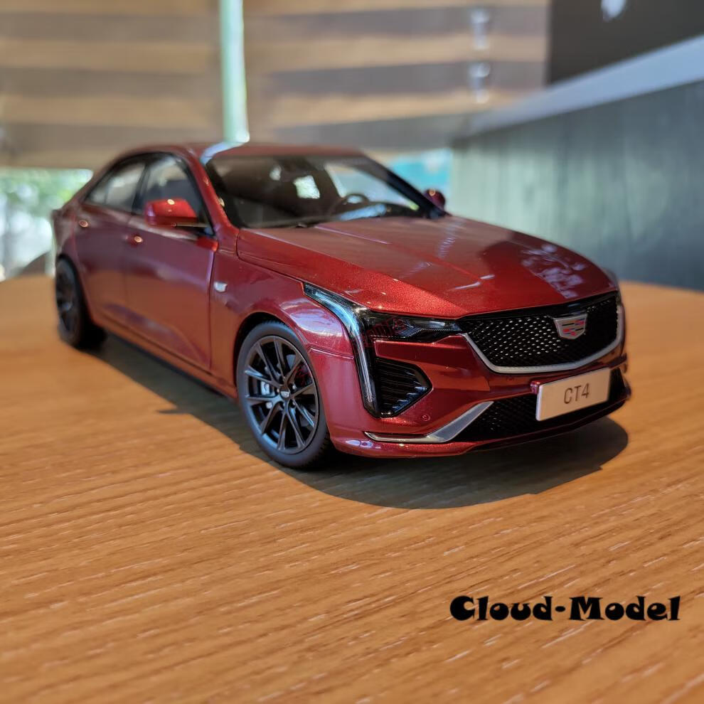 1 18 凯迪拉克 4 5 6 车模 合金汽车模型 ct4 枫叶红 带底座(顺丰)