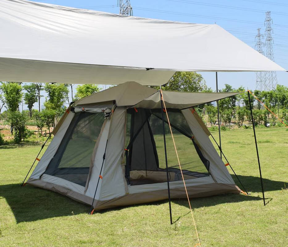 海边帐篷双人 帐篷户外全自动4-5人沙滩速开野营 双人防雨露营帐篷两