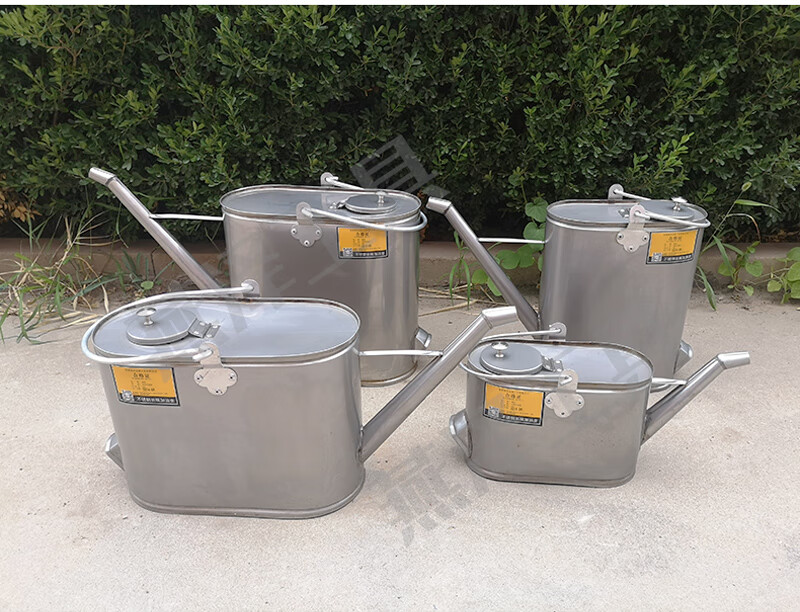 加厚304不锈钢长嘴加油壶半开口汽油桶带盖手提式柴油桶支持定制 圆盖