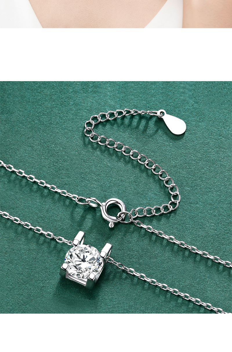 ck施华洛世奇锆牛头款钻石项链银夏季莫桑钻单钻超闪一克拉情人节礼物