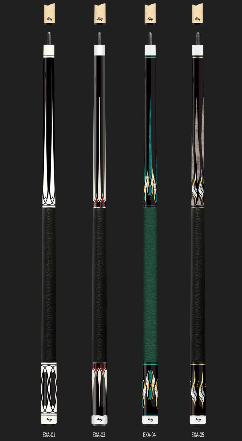 皮尔力小无极台球杆极速exa-01中式黑八05蔚蓝16彩大头07九球杆06 st