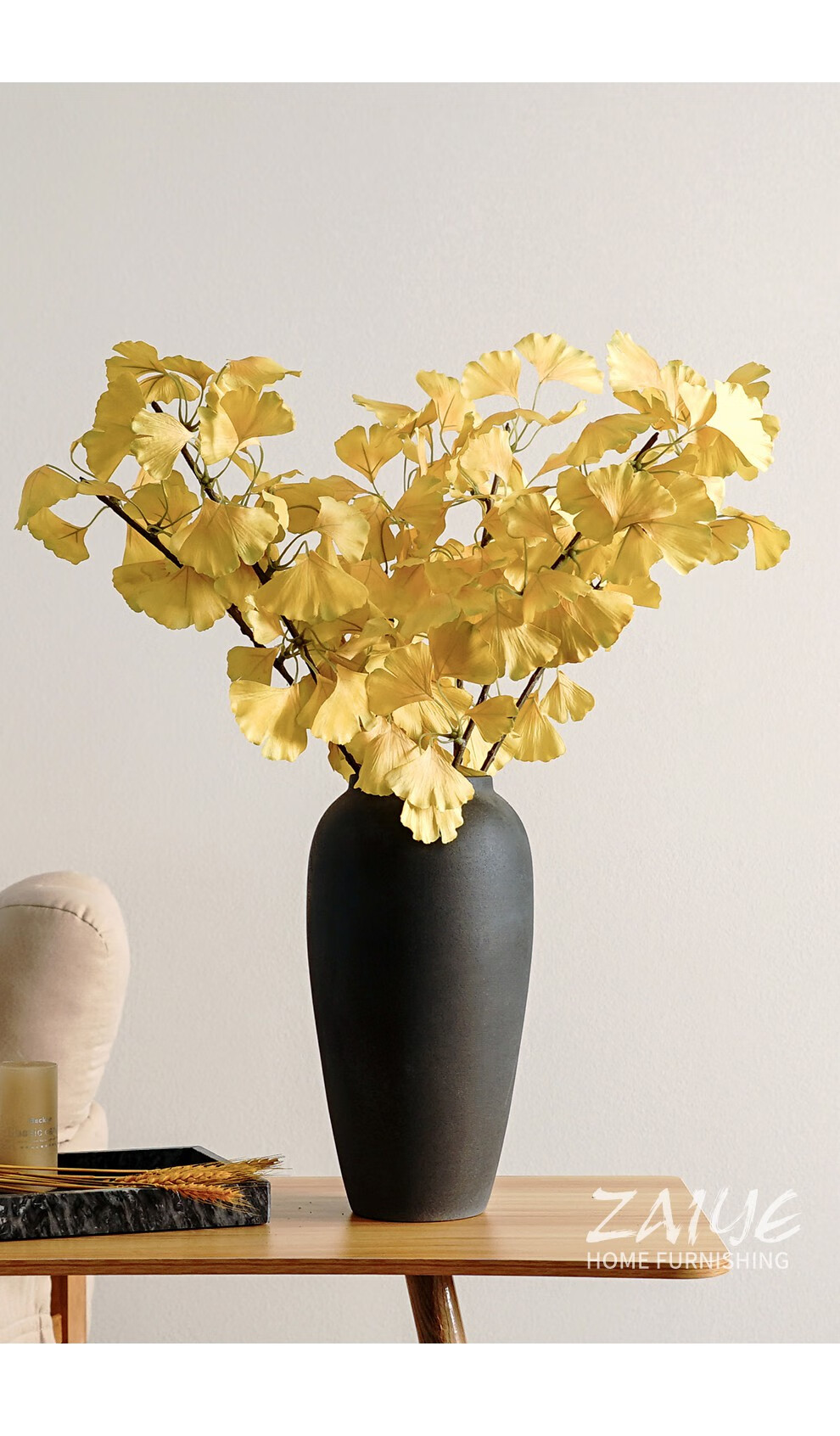 银杏叶花束在野 银杏叶仿真花束客厅餐桌塑料假花ins风摆件插花装饰