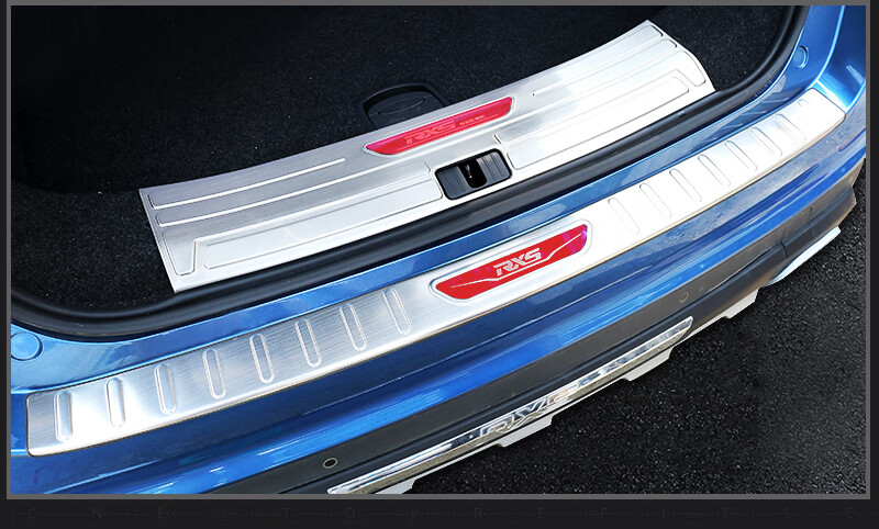 条不锈钢后护板汽车用品配件外十内后护黑钛两件套2018款荣威rx5专用