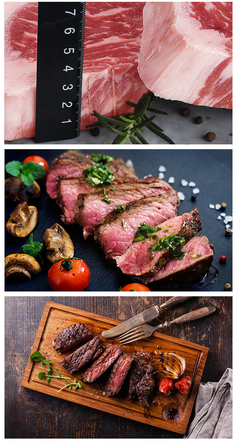 头号食客3cm厚切安格斯西冷牛排进口谷饲150天m3级新鲜原切雪花牛扒