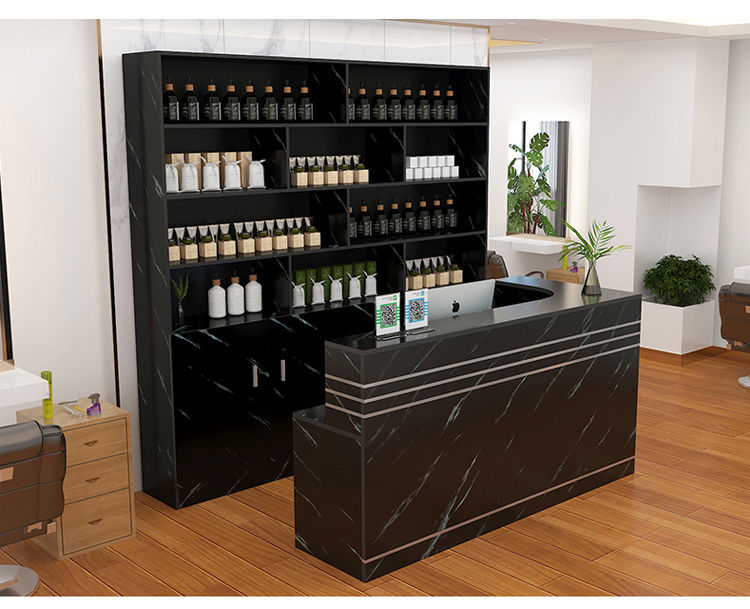 豹点 收银台柜台小型简约饭店转角吧台桌商用酒店前台接待台酒柜展示