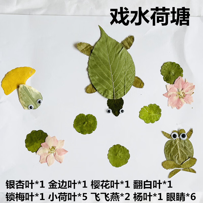 标本真树叶干花手工贴画成品小学生幼儿园diy材料包动物植物标本 大象