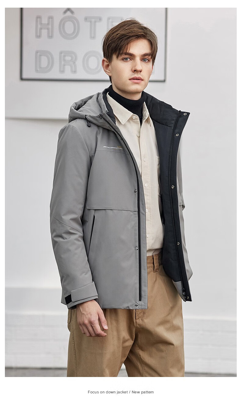 坦博尔2021年秋冬新款羽绒服男都市休闲保暖外套内置充气u型tf216503