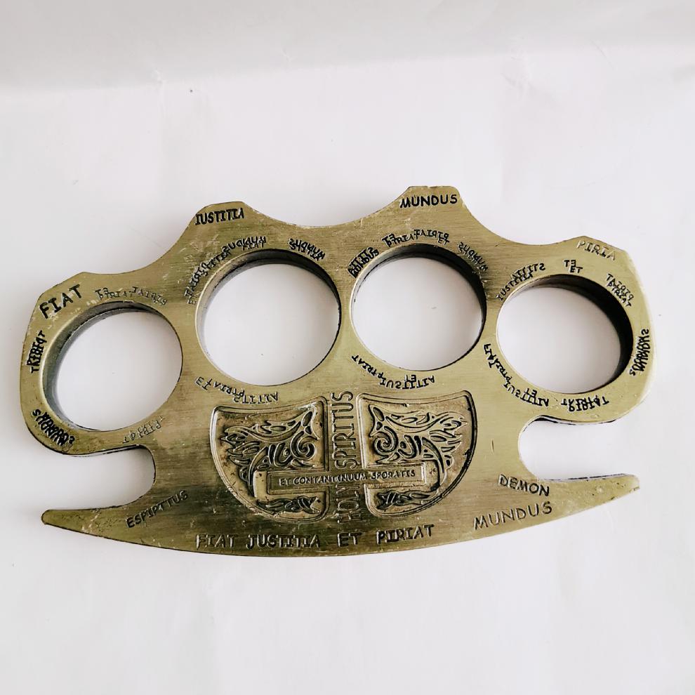 指虎四指防身便携手扣虎指拳扣自卫用品装备手撑子 1#经典黒薄无绳