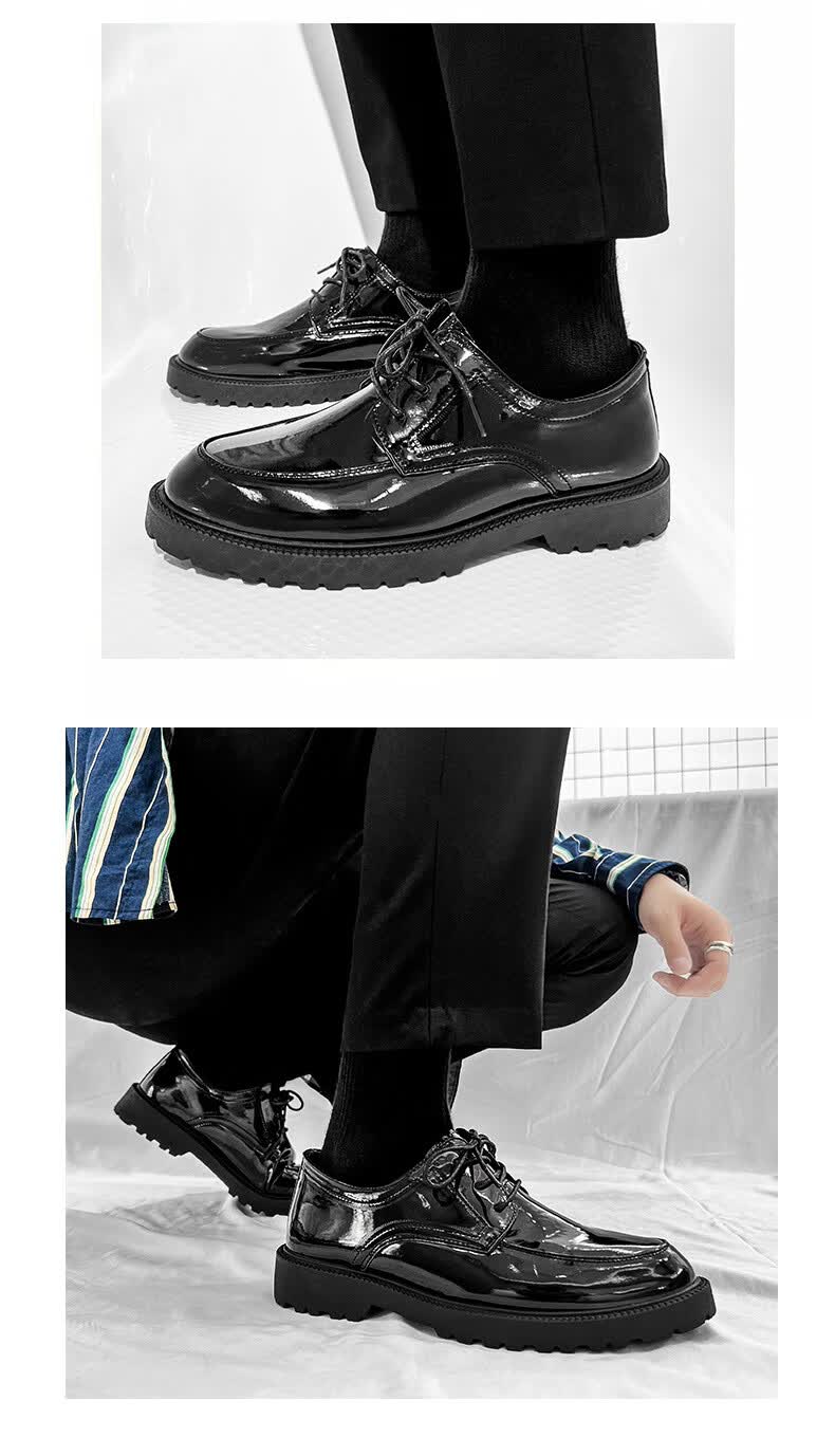 高中生皮鞋男dk制服鞋青少年学生校园礼服鞋低帮系带通勤商务英伦风