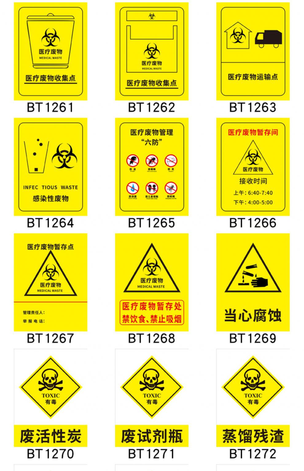 废物医疗垃圾暂存处五防废包装袋标签贴纸标牌pp背胶贴纸专拍单张价格