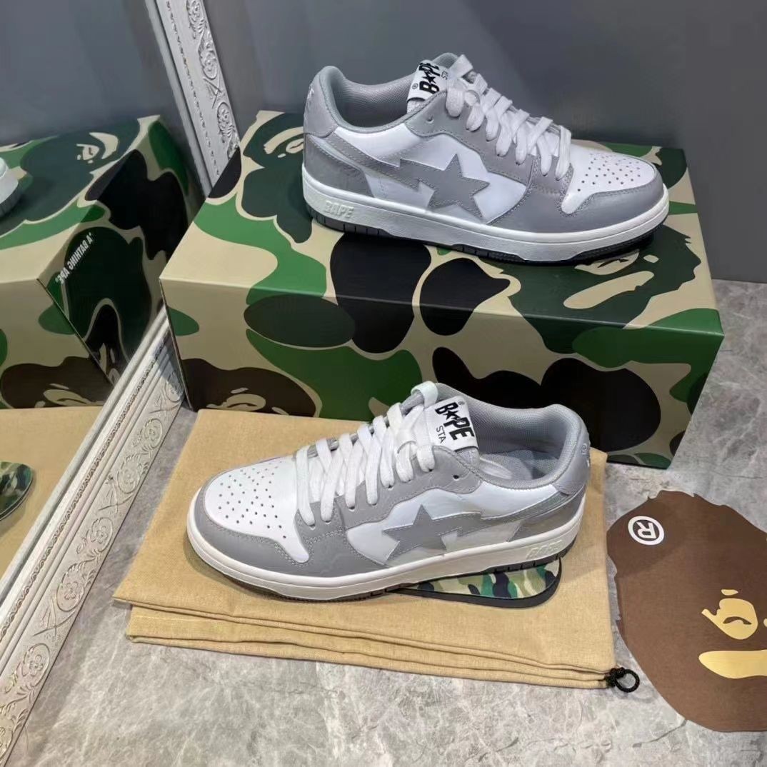 bape sta dunk猿人头板鞋闪电星星撞色低帮sk8滑板鞋男情侣休闲鞋 宇