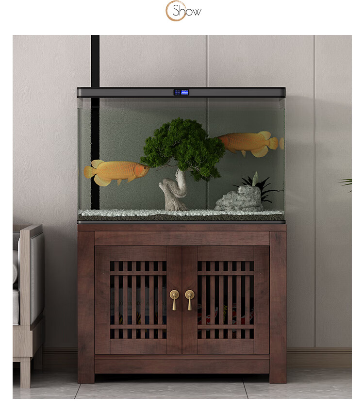 林氏木业官方品质小米(mi)生态米家通用鱼缸柜底柜实木客厅水族箱