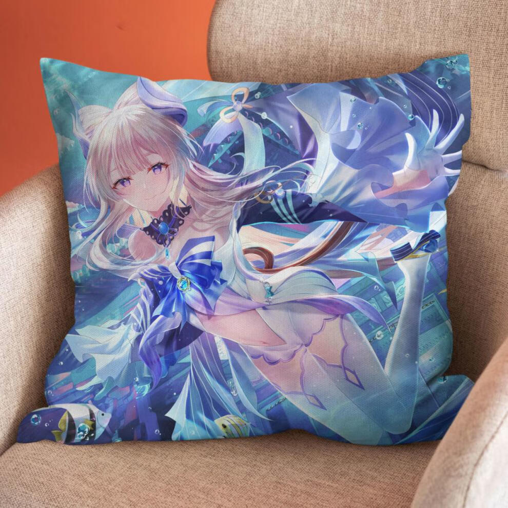 原神周边抱枕申鹤刻晴甘雨雷电将军胡桃二次元动漫男生睡觉靠枕头