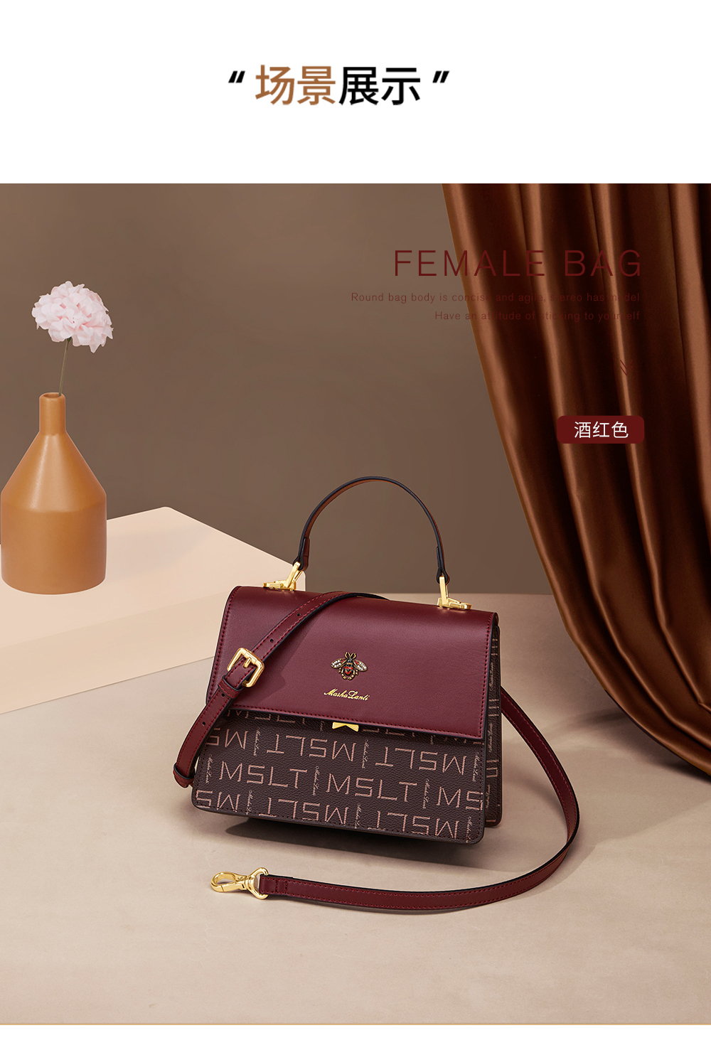 gdcklvick轻奢品牌女包新款欧美时尚风小众设计单肩斜跨包牛皮质感