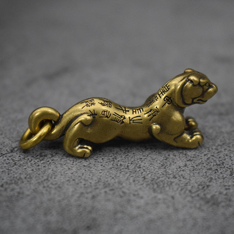 黄铜秦虎符兵符权力信物吊坠虎符汽车钥匙扣箱包挂件创意礼品 虎符