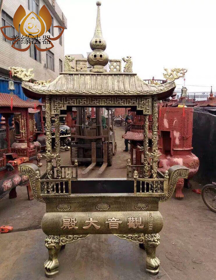 大香炉寺庙供佛 大型寺庙铸铁大香炉鼎户外祠堂道教供奉供佛上香炉