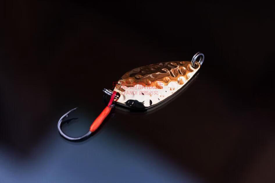 厚大溪马口军鱼亮片纯铜镀金路亚假饵 金色3克(马口钩) owner s31单钩