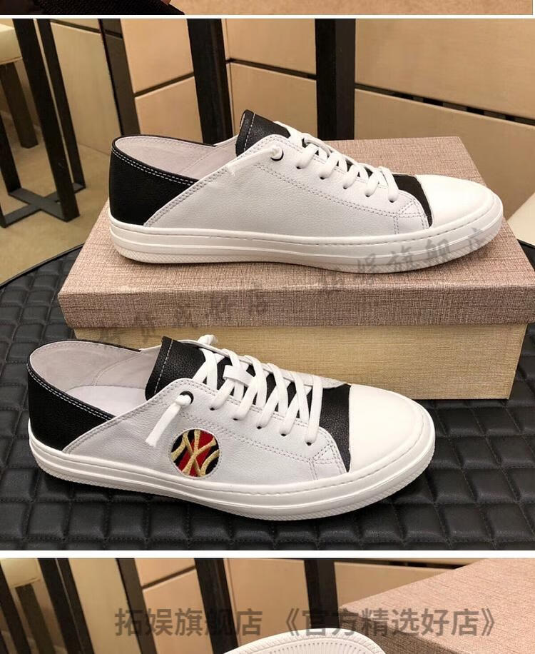 潮牌ny 男鞋官方旗舰潮牌刺绣休闲板鞋秋季透气一脚蹬白鞋明星同款