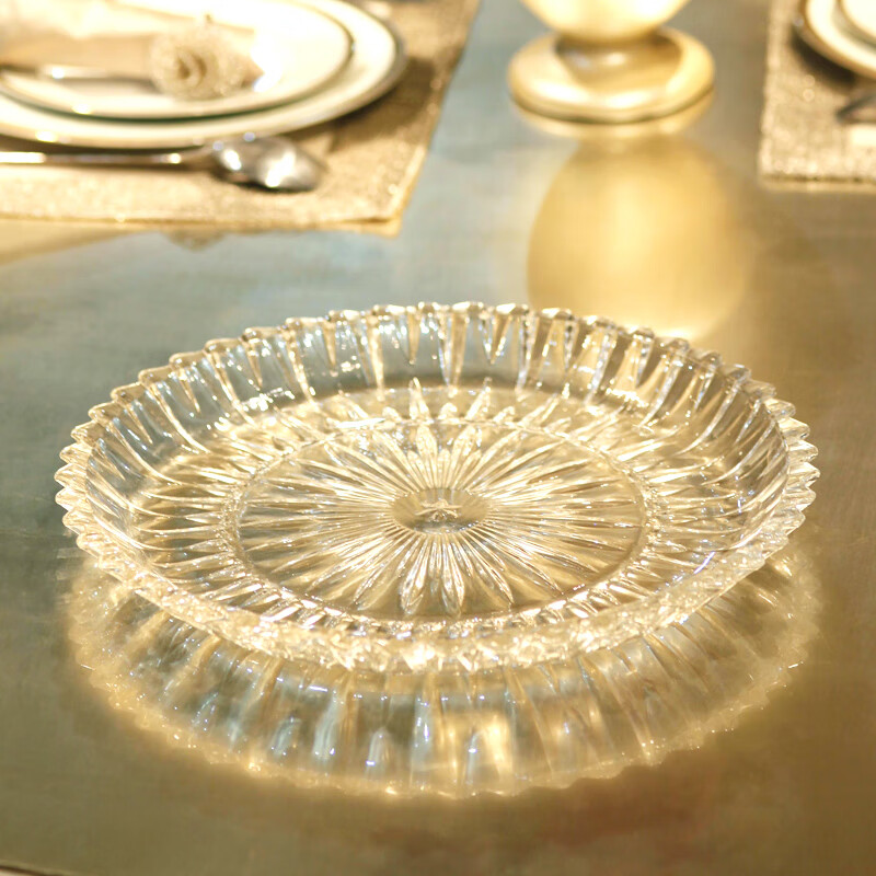 高端大气水晶玻璃果盘ktv专用商用酒店水果盘商务接待大果盘 新品