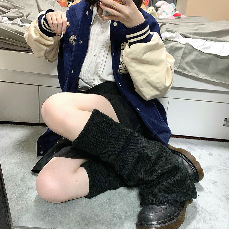 日系针织腿套jk堆堆袜软妹y2k亚文化袜套千禧樱花妹原宿显瘦袜子526