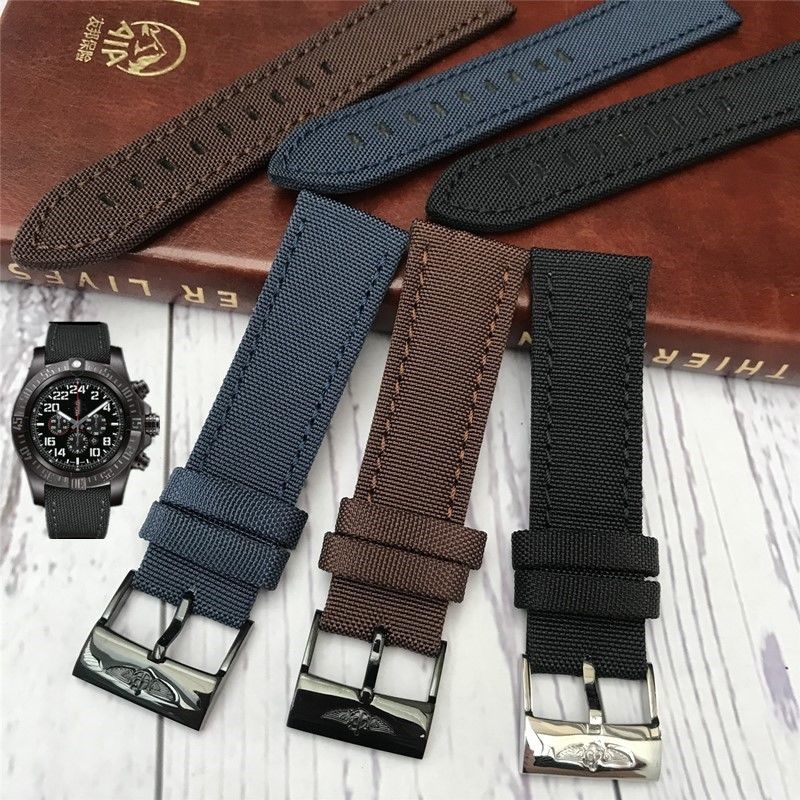 官方旗舰百年灵帆布表带原装黑鸟侦察机复仇者级海洋男手黑色黑色扣22