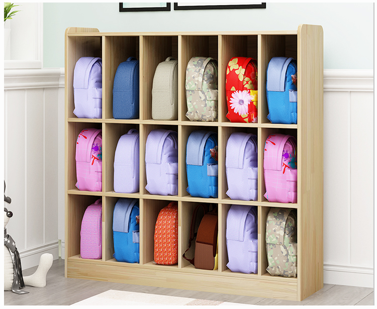 【优选品质】幼儿园书包柜 收纳架幼儿园教室实木书包柜整理储物柜