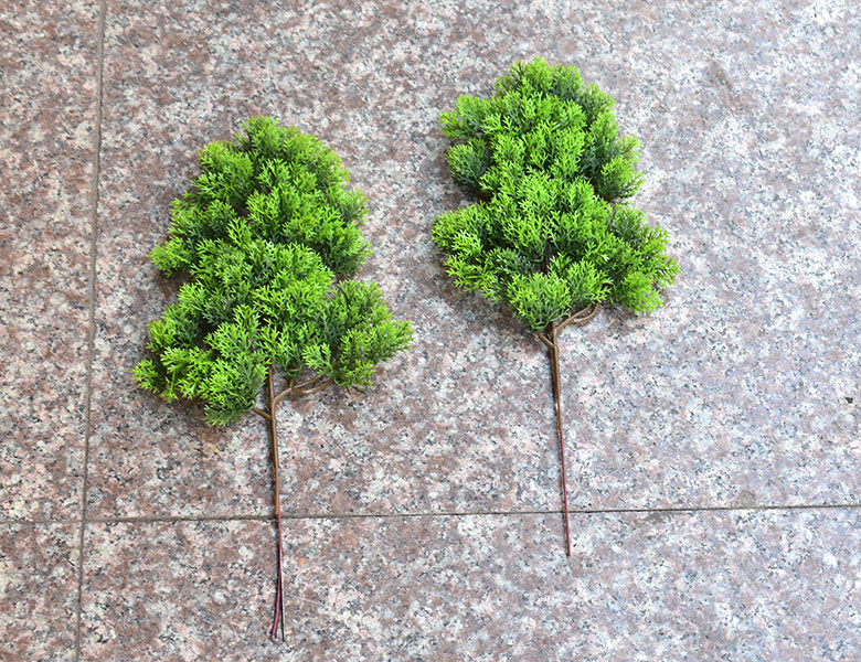 仿真崖柏枝叶 单片仿真松柏树叶装饰叶子假绿植柏树枝仿真美人松迎客