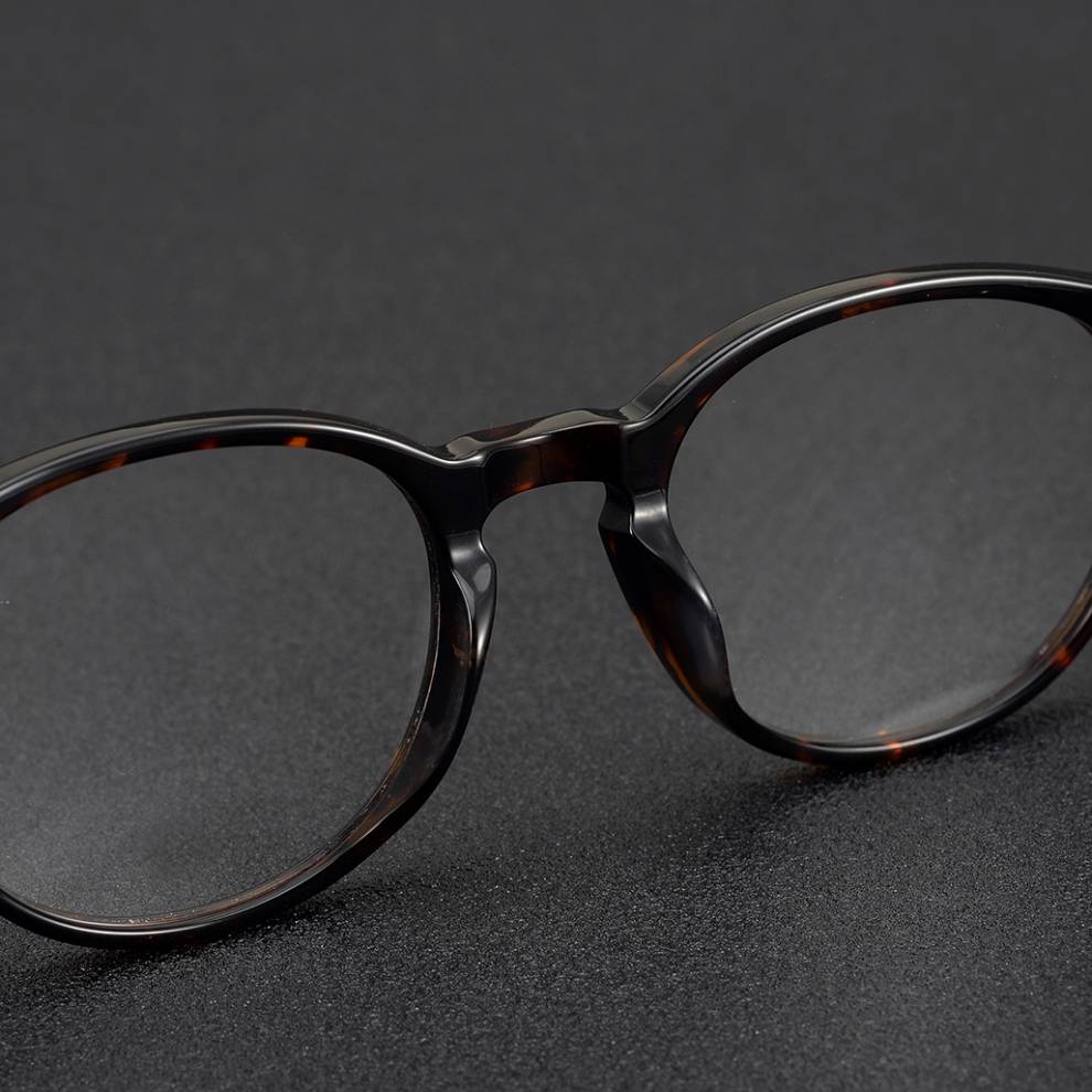 日本手工打造 复古梨形超轻板材玳瑁色眼镜框 可配远近视防蓝光片